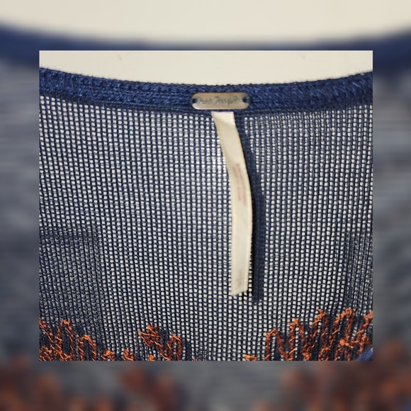 Free People Love Letter Embroidered Poncho Top S - Picture 6 of 10